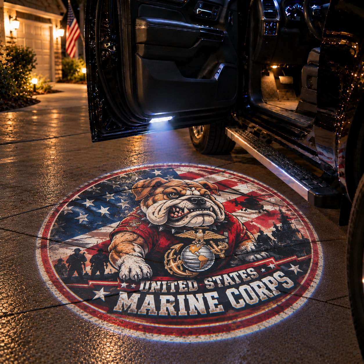 🇺🇸 Light Up Your Pride — Military Heritage Door Projector