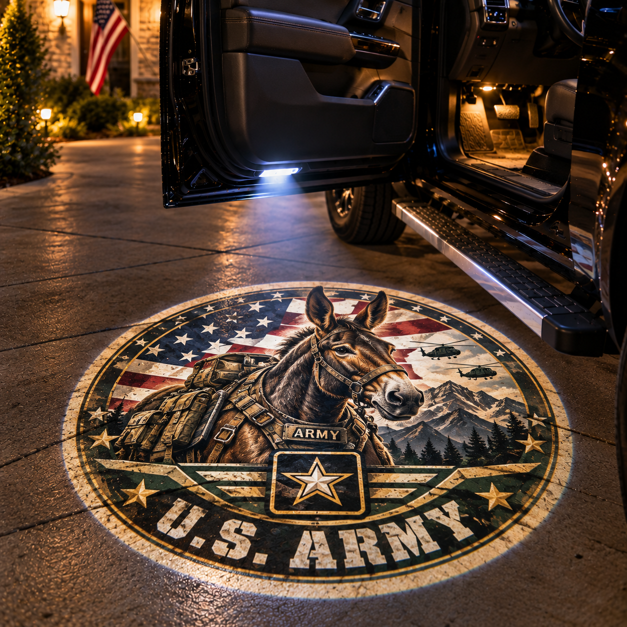 🇺🇸 Light Up Your Pride — Military Heritage Door Projector