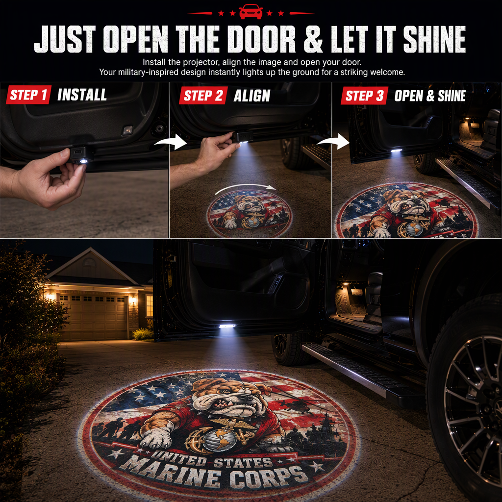 Last day 70% OFF-🎖️🇺🇸 Light Up Your Military Pride — LED Car Door Projector