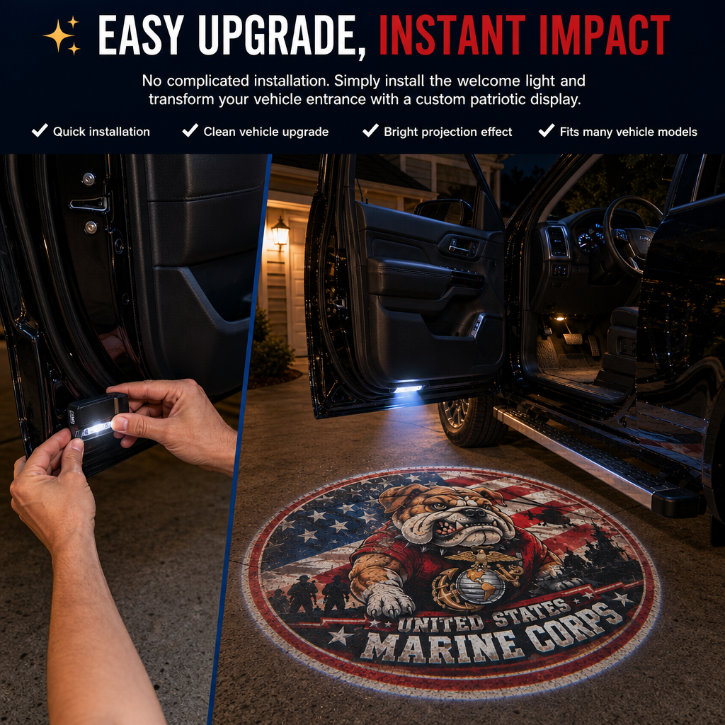 Last day 70% OFF-🎖️🇺🇸 Light Up Your Military Pride — LED Car Door Projector
