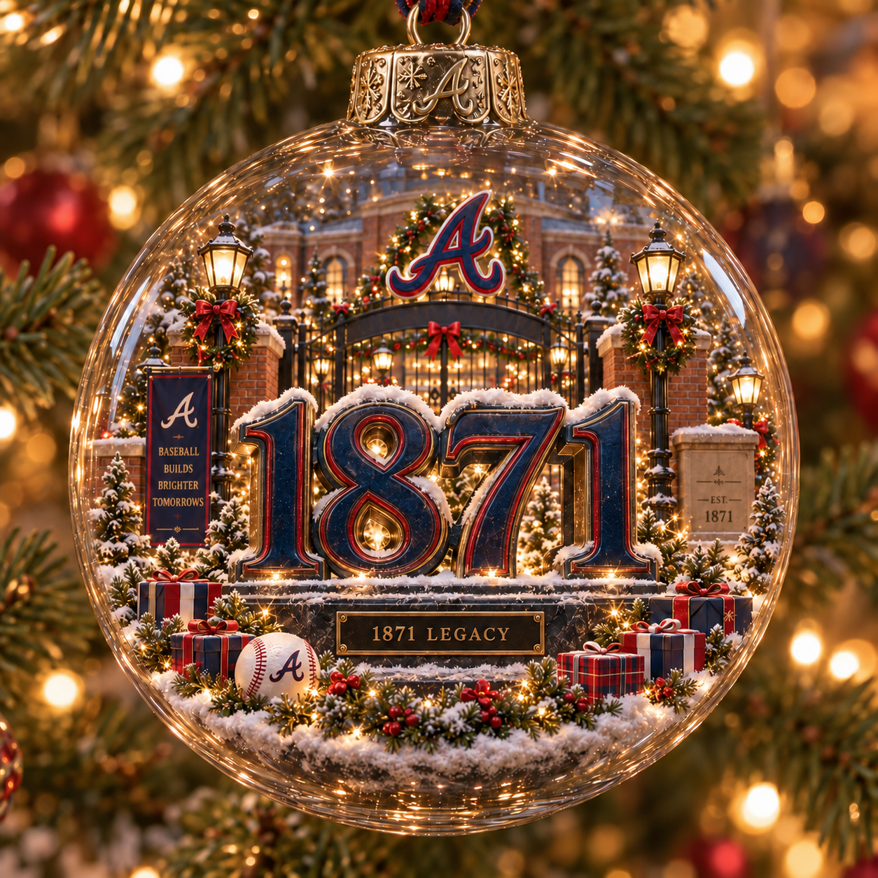 ⚾🎄 Chop On – Light-Up Baseball Heritage Christmas Ornament