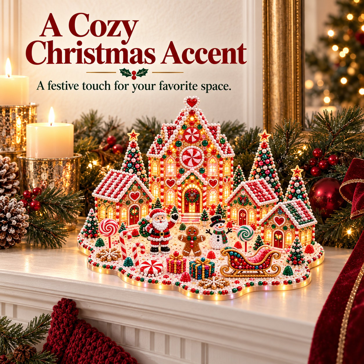 🎁 Last Day 70% OFF –Magical Christmas Village – DIY Rhinestone Set for Festive Table Decor