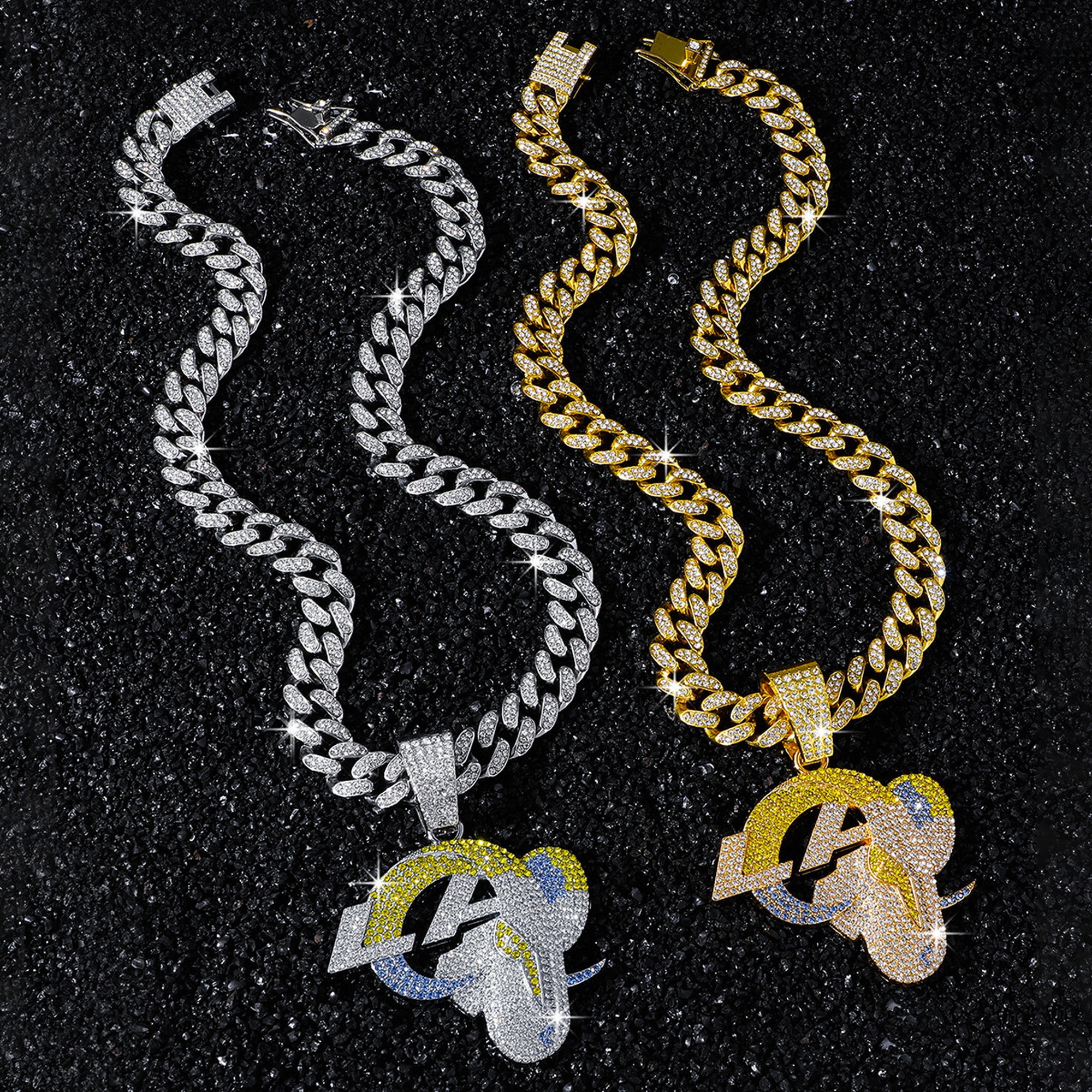 Football Team Cuban Link Pendant Necklace