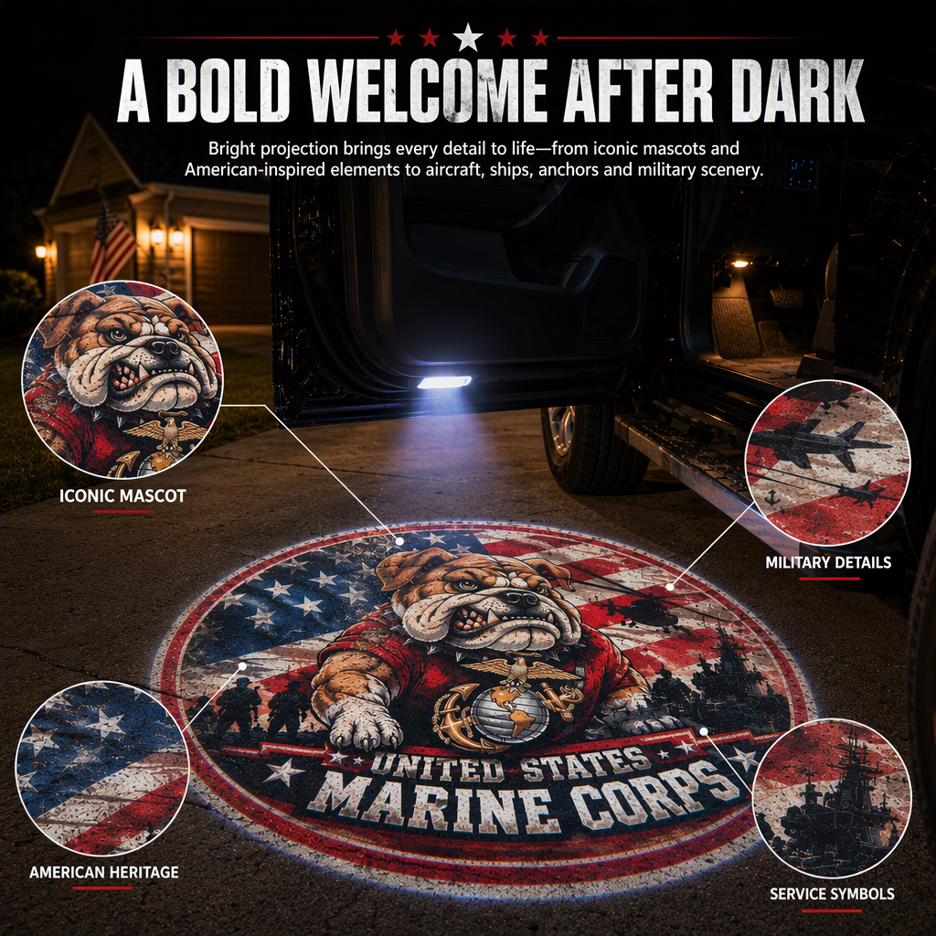 Last day 70% OFF-🎖️🇺🇸 Light Up Your Military Pride — LED Car Door Projector