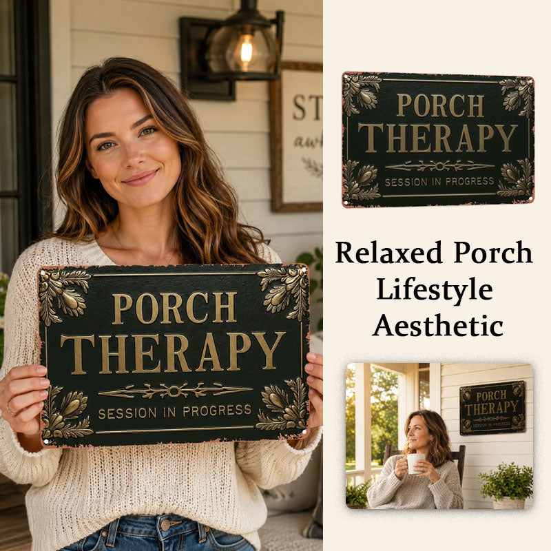 “Porch Therapy” Metal Sign