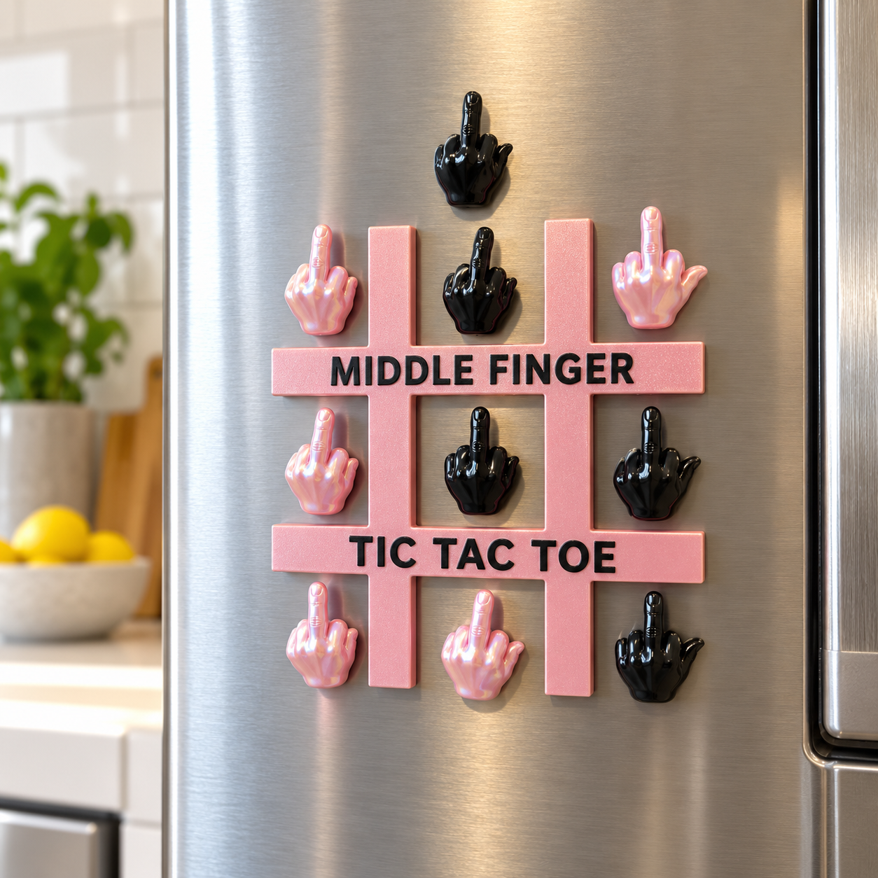 Middle Finger Tic Tac Toe Fridge Magnet Game