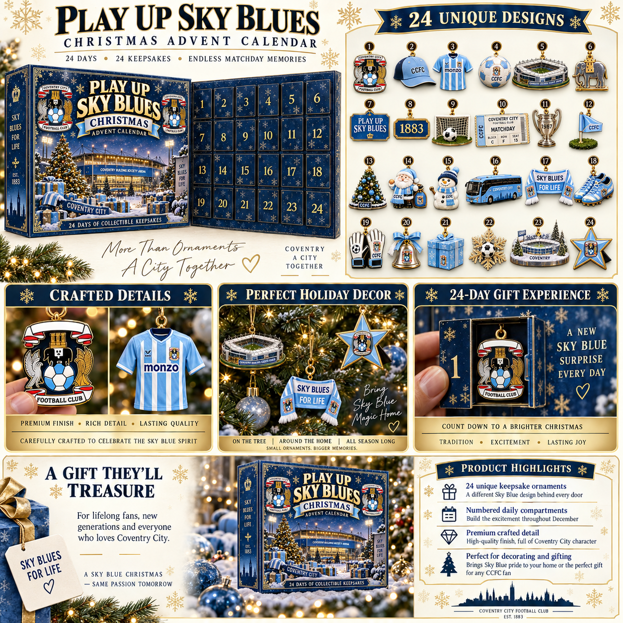 🎄 Play Up Sky Blues! Football Christmas Advent Calendar