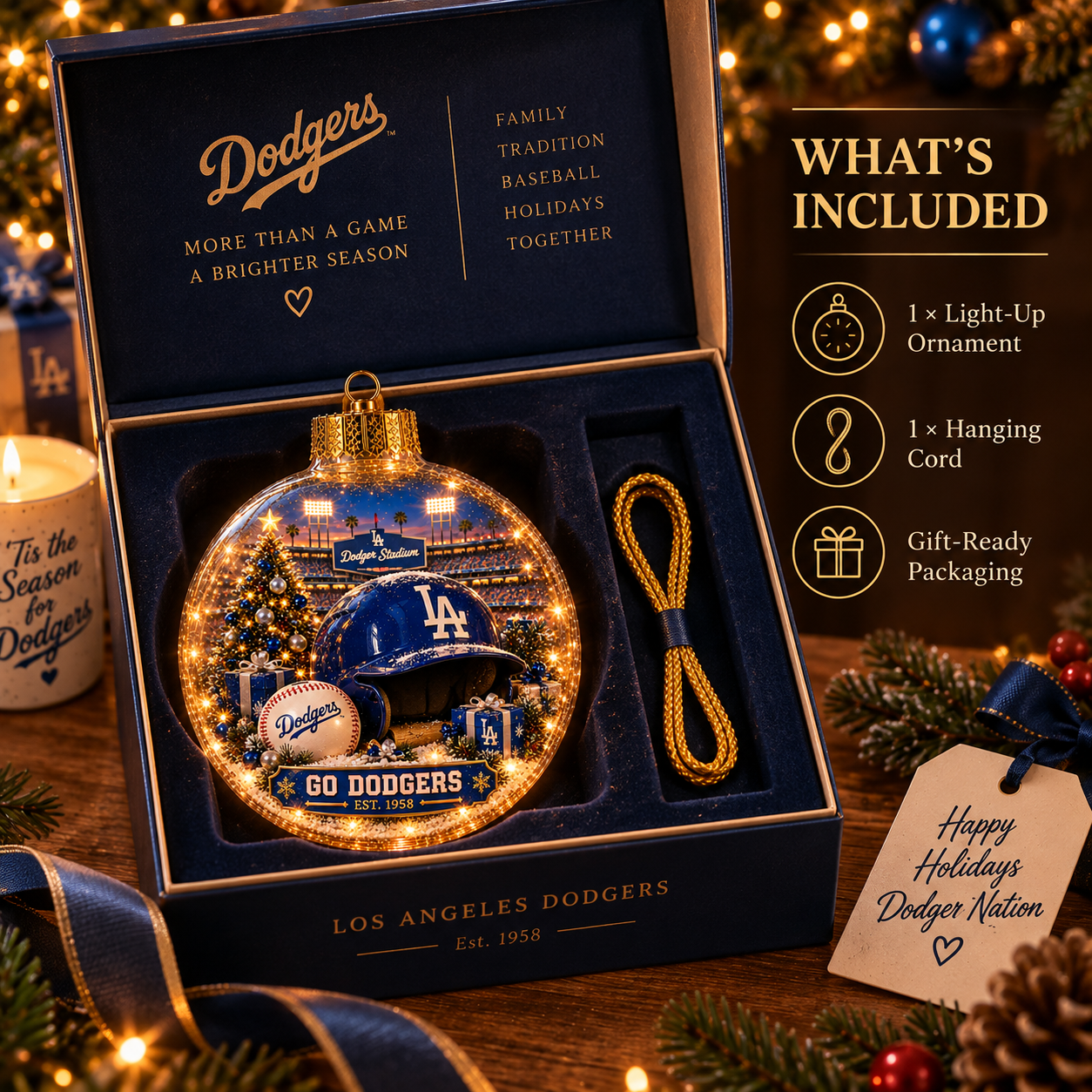 ⚾🎄 Bring the Ballpark Home — Light-Up Baseball Christmas Diorama Ornament