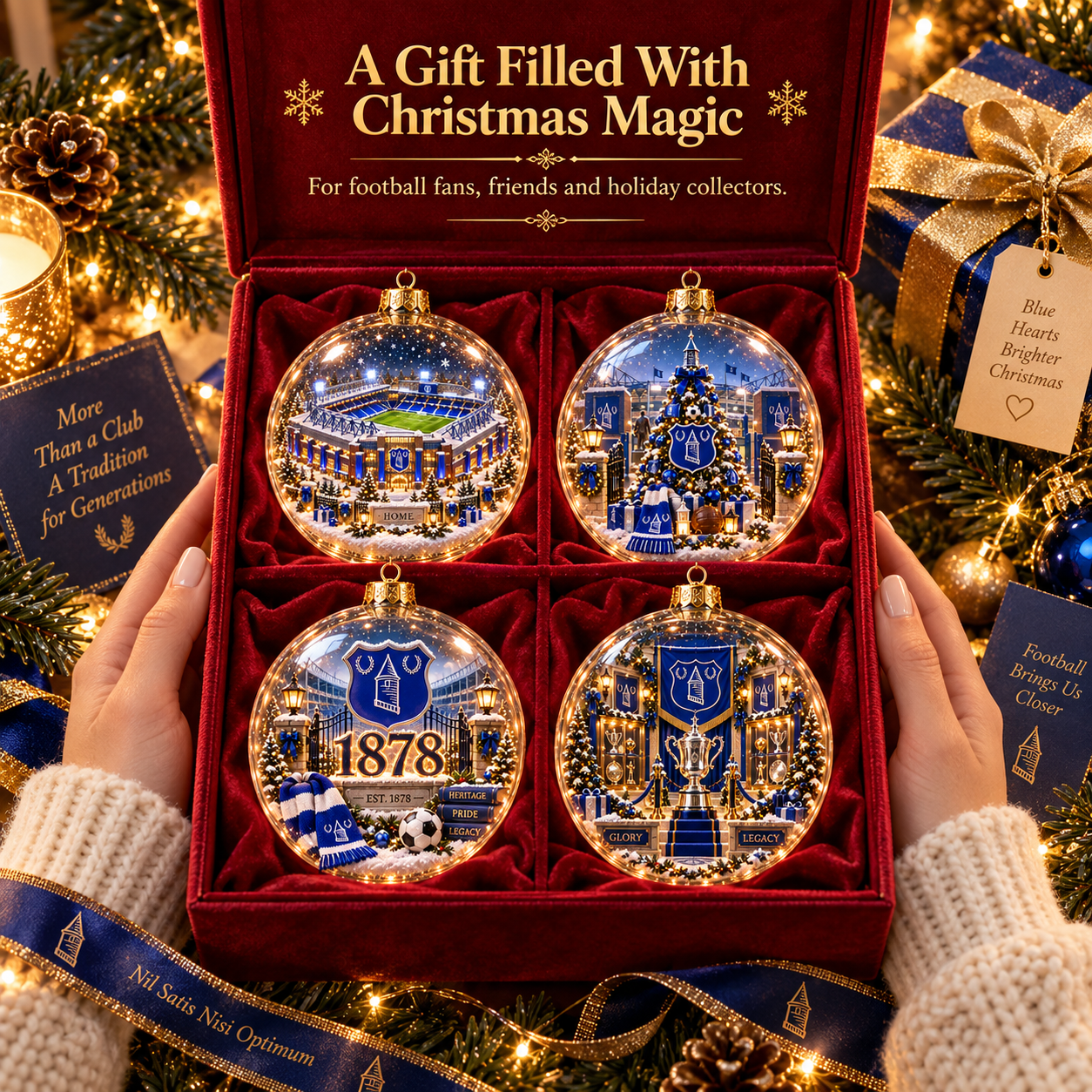 🎄 Nil Satis Nisi Optimum Light-Up Football Christmas Globe Ornament
