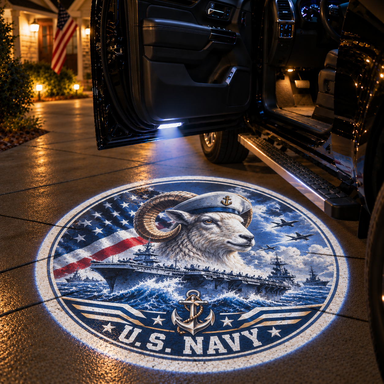 🇺🇸 Light Up Your Pride — Military Heritage Door Projector
