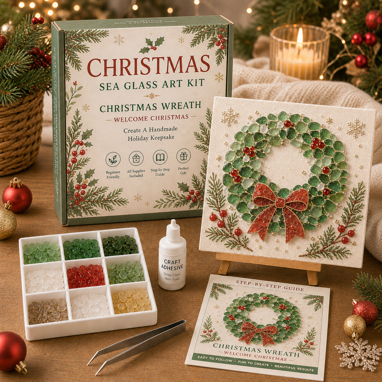🎄Christmas Sea Glass Art Kit Collection ✨