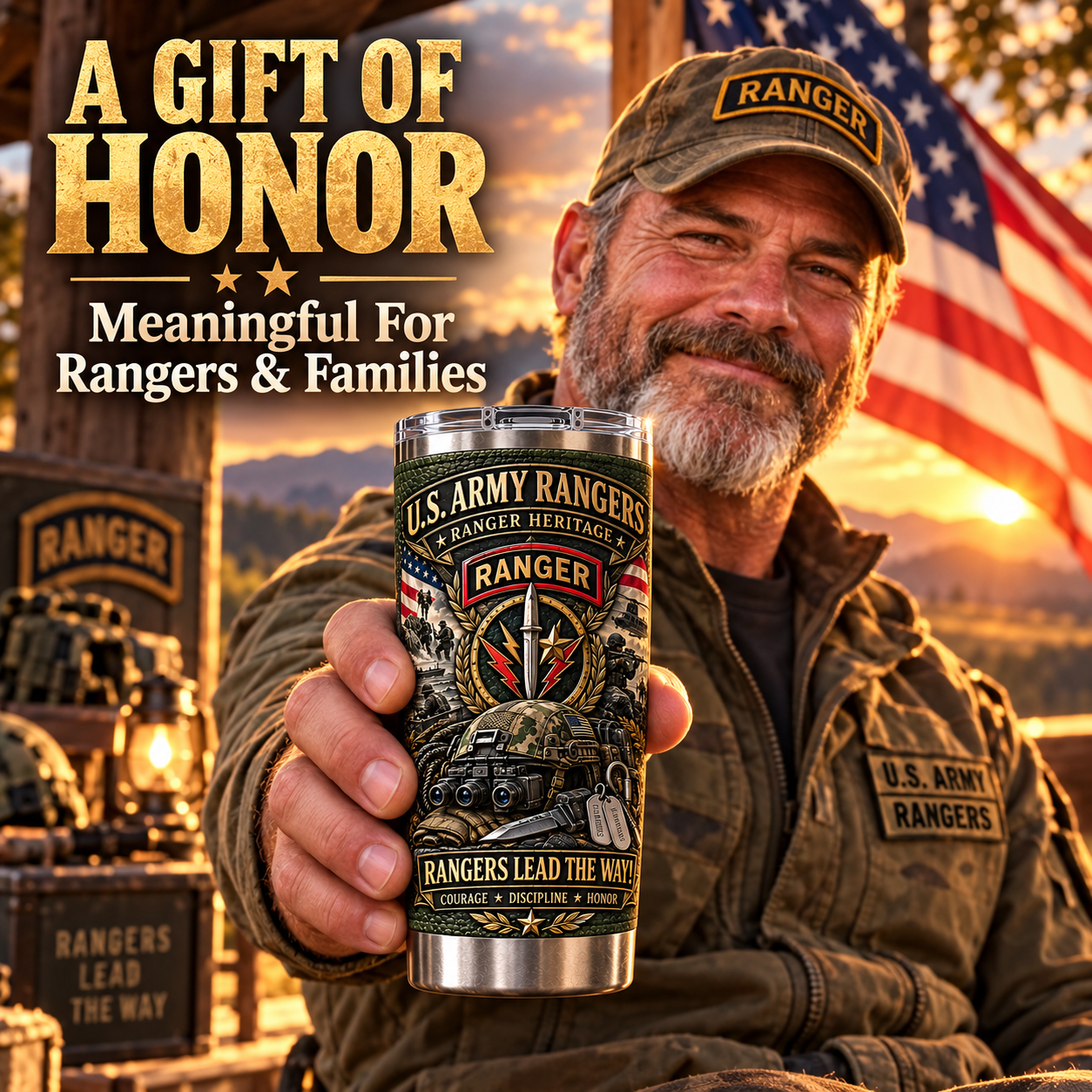 🔥 Limited-Time Offer — U.S. Army Rangers “Rangers Lead the Way!” Heritage Insulated Travel Tumbler