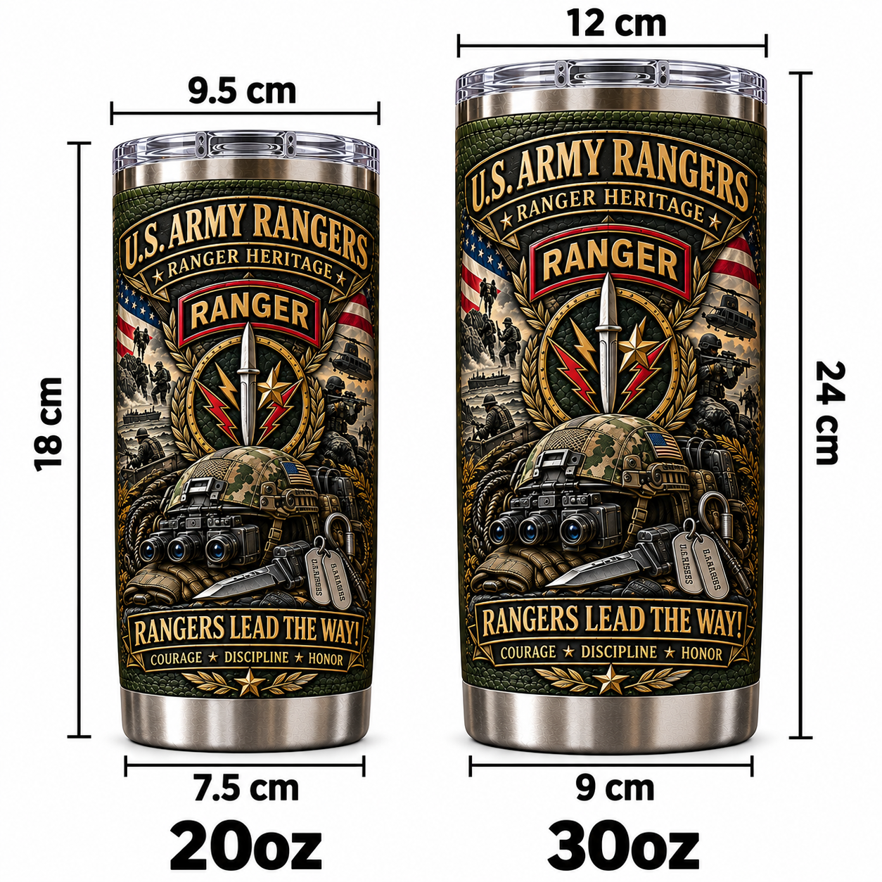 🔥 Limited-Time Offer — U.S. Army Rangers “Rangers Lead the Way!” Heritage Insulated Travel Tumbler