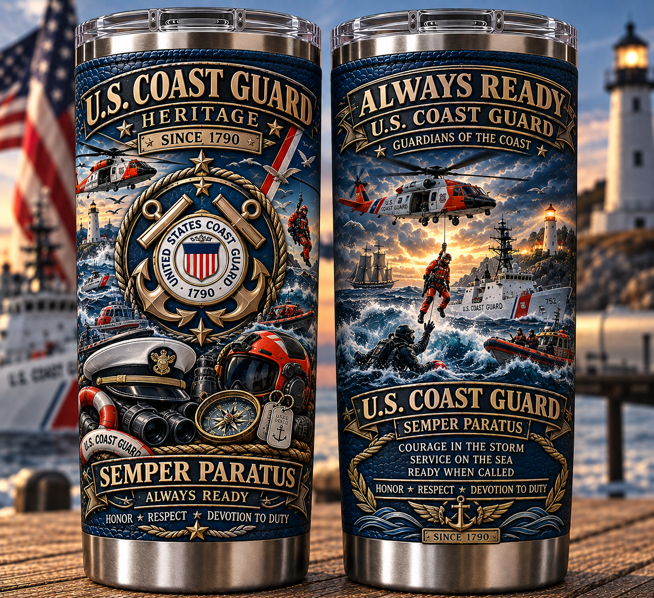 🔥 Limited-Time Offer — U.S. Coast Guard Heritage “Semper Paratus” Insulated Travel Tumbler