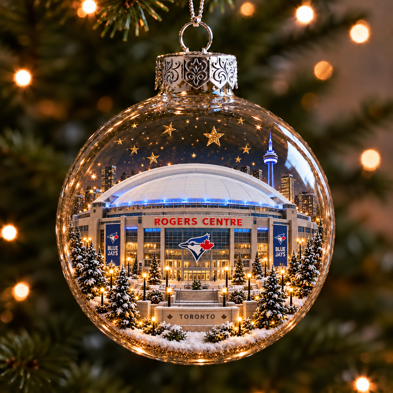 ⚾✨ Bring the Ballpark Home — Light-Up Baseball Stadium Christmas Ornament