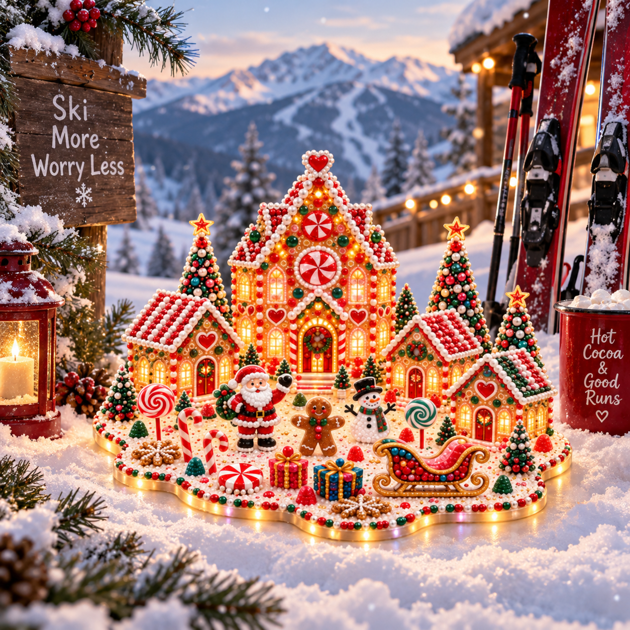 🎁 Last Day 70% OFF –Magical Christmas Village – DIY Rhinestone Set for Festive Table Decor