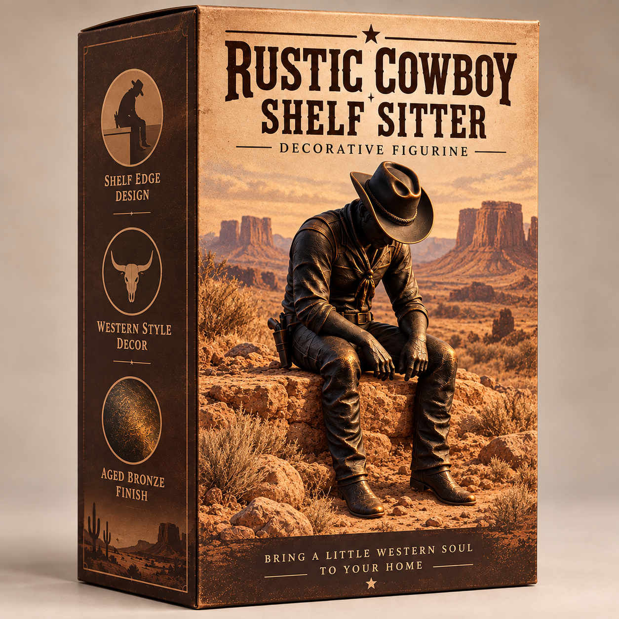The Quiet Cowboy Figurine – Western Sitting Cowboy Sculpture for Home & Ranch Decor
