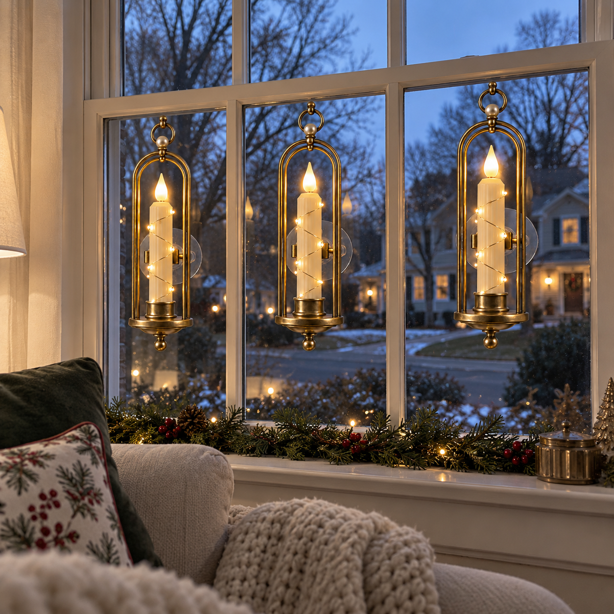 Vintage Window Candle Lights