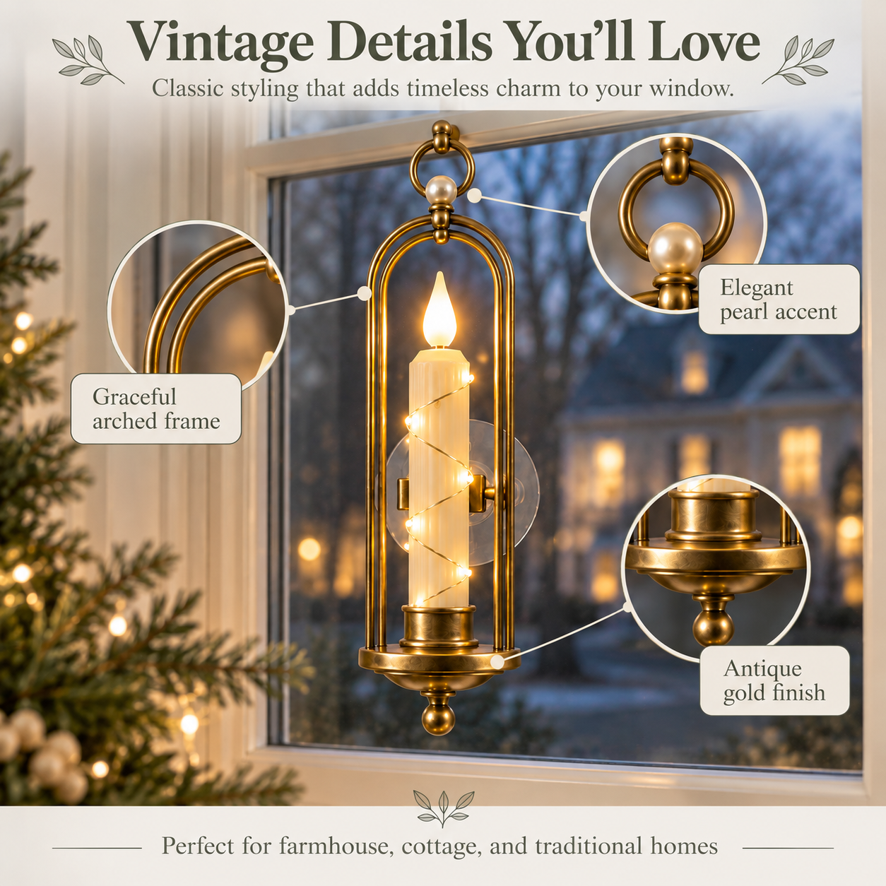 Vintage Window Candle Lights