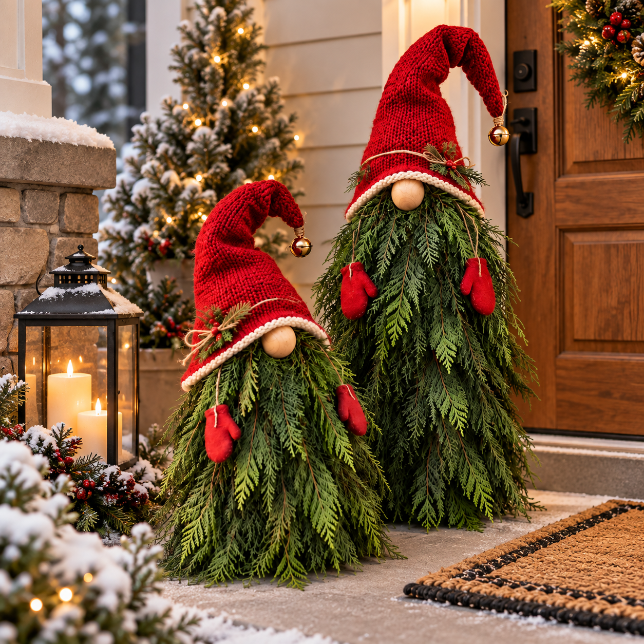 2-Piece Whimsical Winter Gnome Porch Set