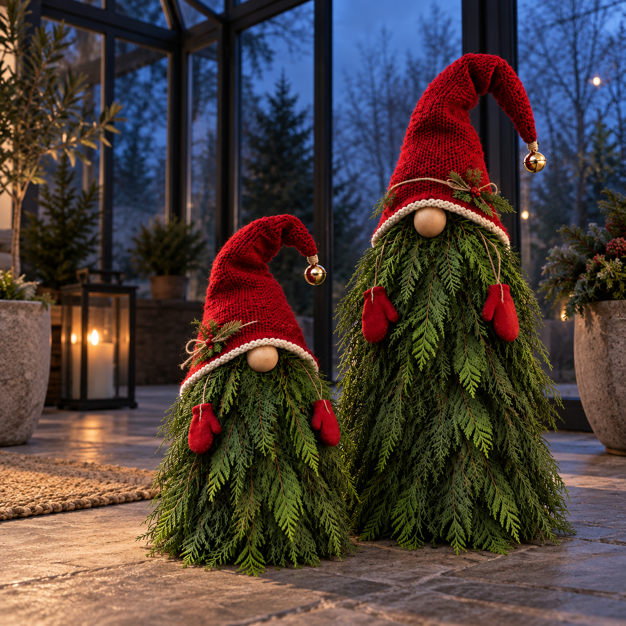 2-Piece Whimsical Winter Gnome Porch Set