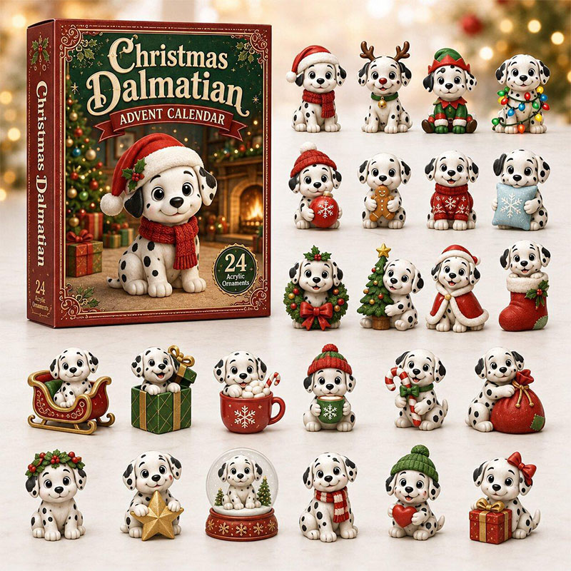 😍🐕24 Days Dalmatian Acrylic Ornament Advent Calendar