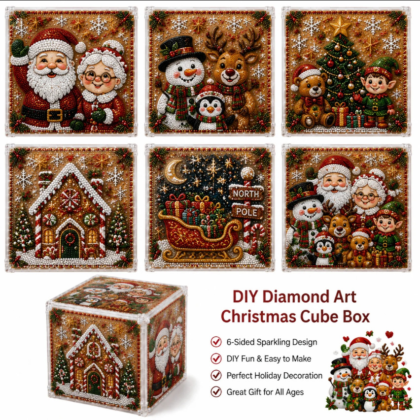 🎄✨ DIY Pearl Art – Christmas Cube Box 🎁💎