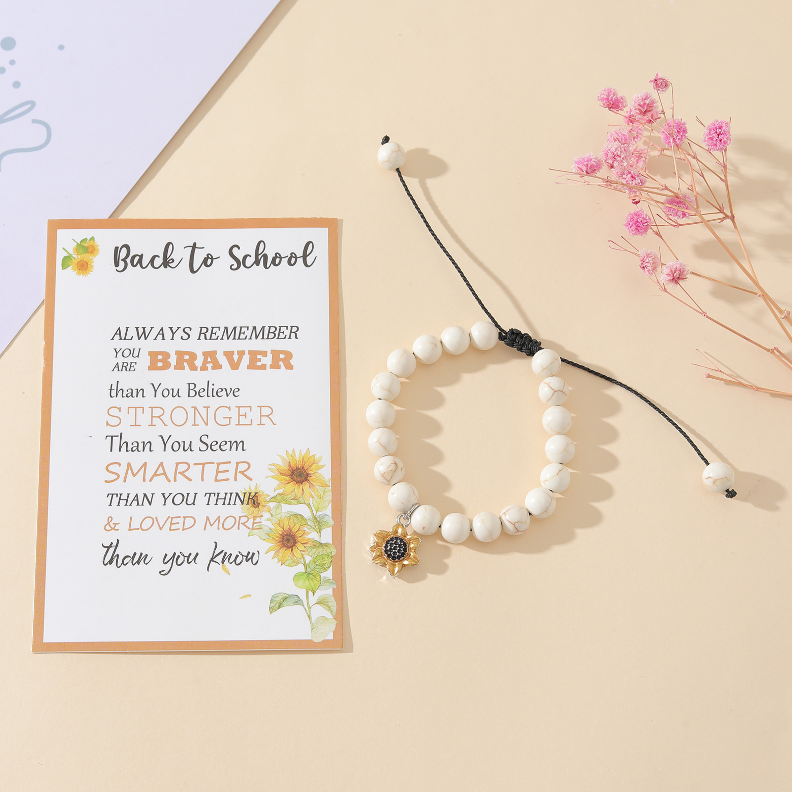 Sunflower Back to School Bracelet