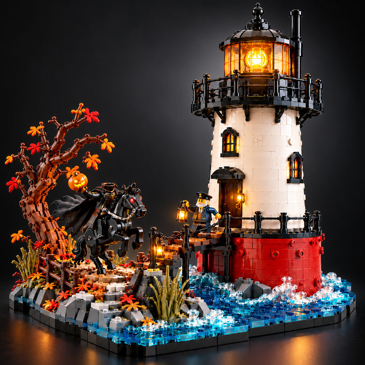 Tarrytown Lighthouse Sleepy Hollow Midnight Beacon Collector Building Set