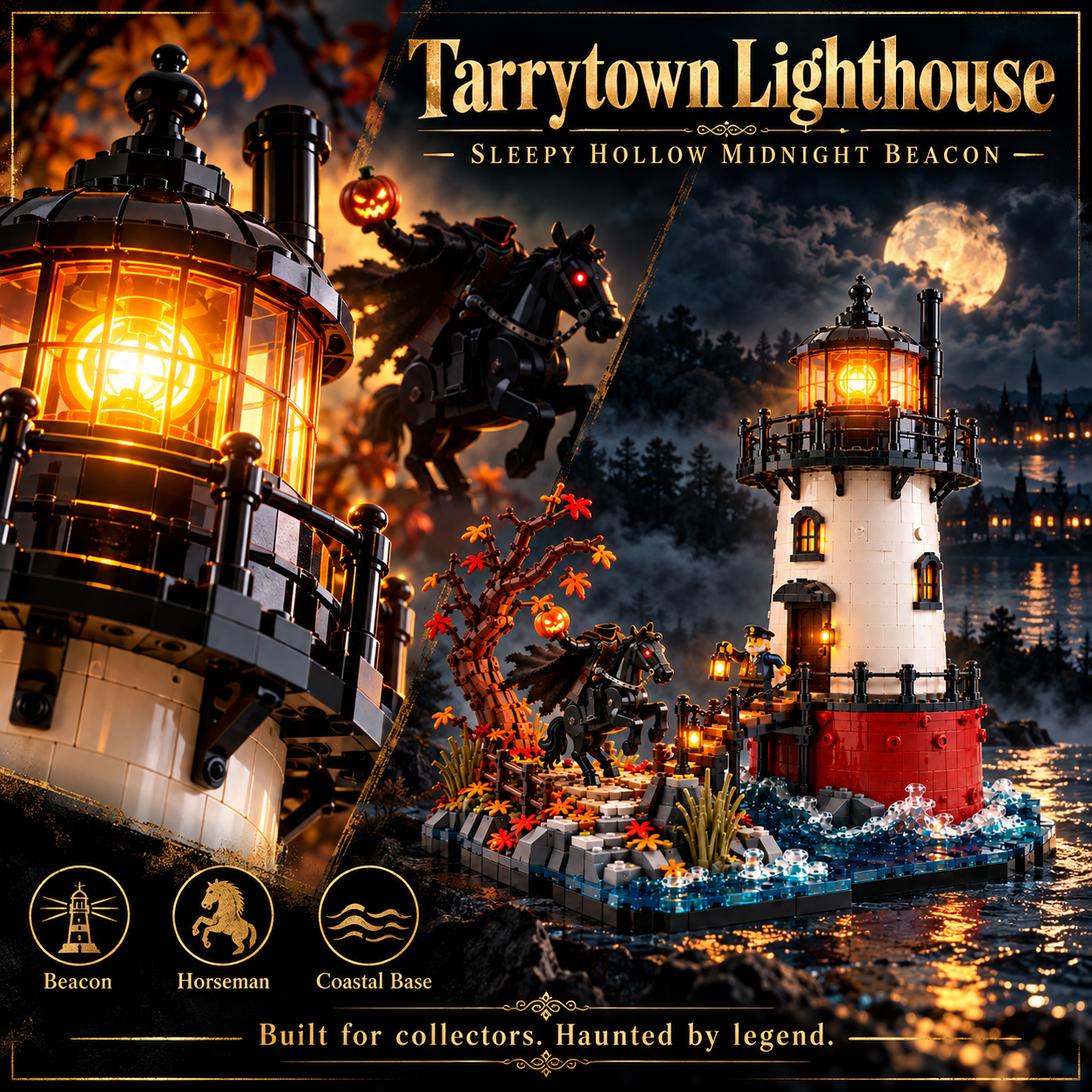 Tarrytown Lighthouse Sleepy Hollow Midnight Beacon Collector Building Set