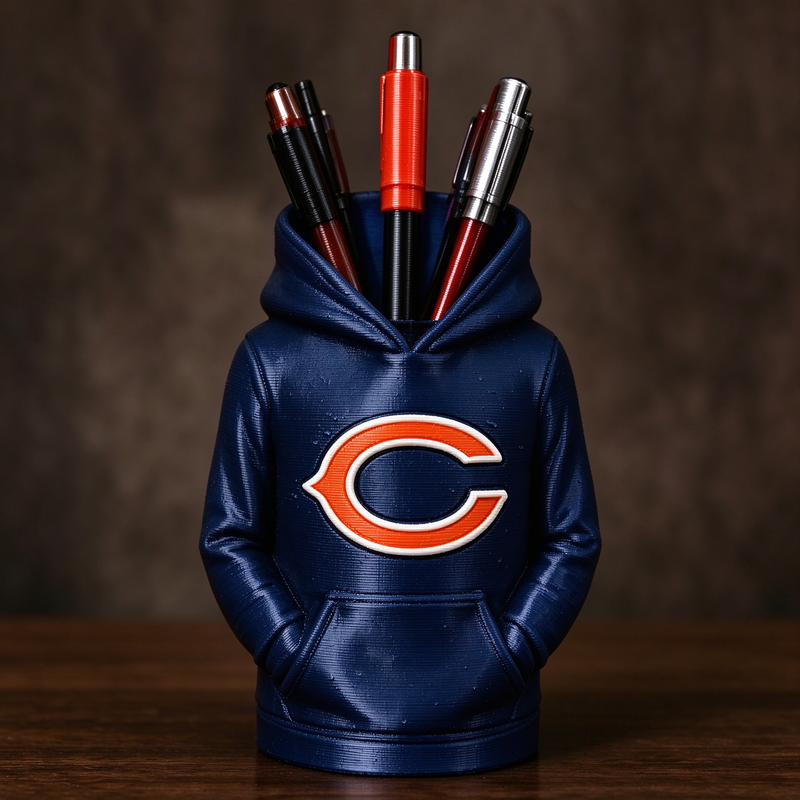 3D Printed Football Hoodie Pen Holder | Team Desk Organizer - MySpotifyGlass