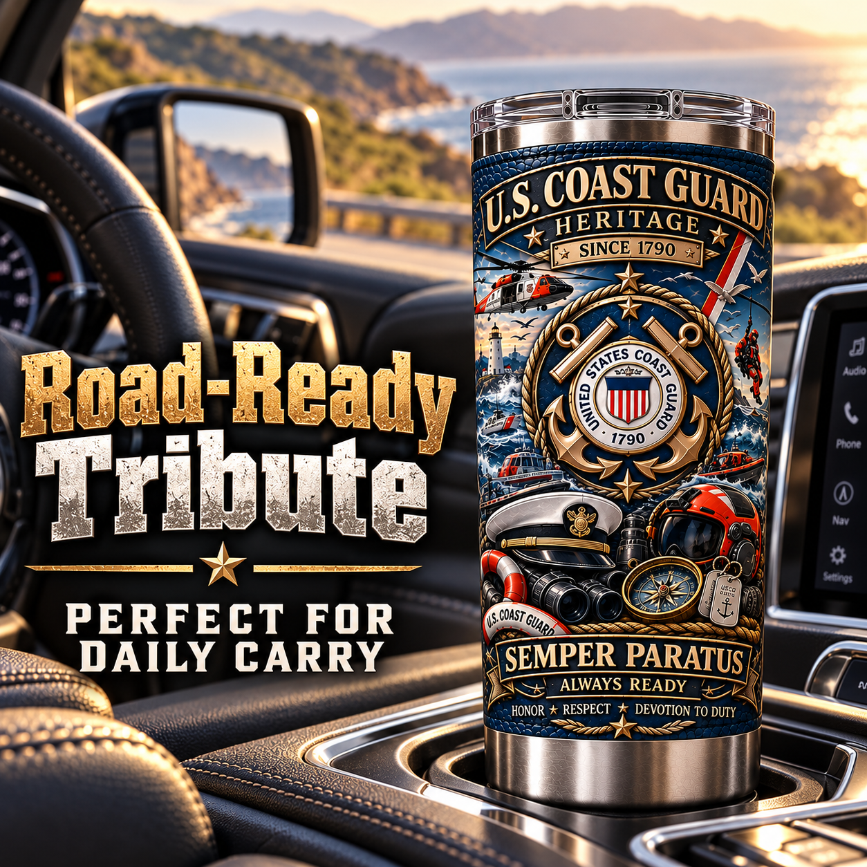 🔥 Limited-Time Offer — U.S. Coast Guard Heritage “Semper Paratus” Insulated Travel Tumbler