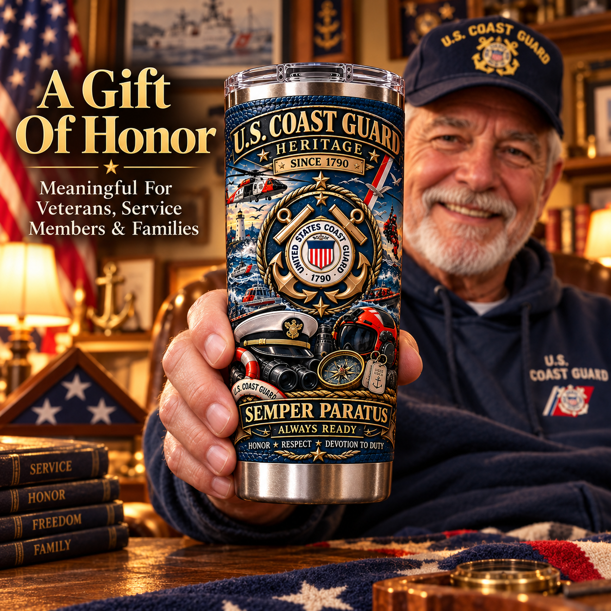 🔥 Limited-Time Offer — U.S. Coast Guard Heritage “Semper Paratus” Insulated Travel Tumbler