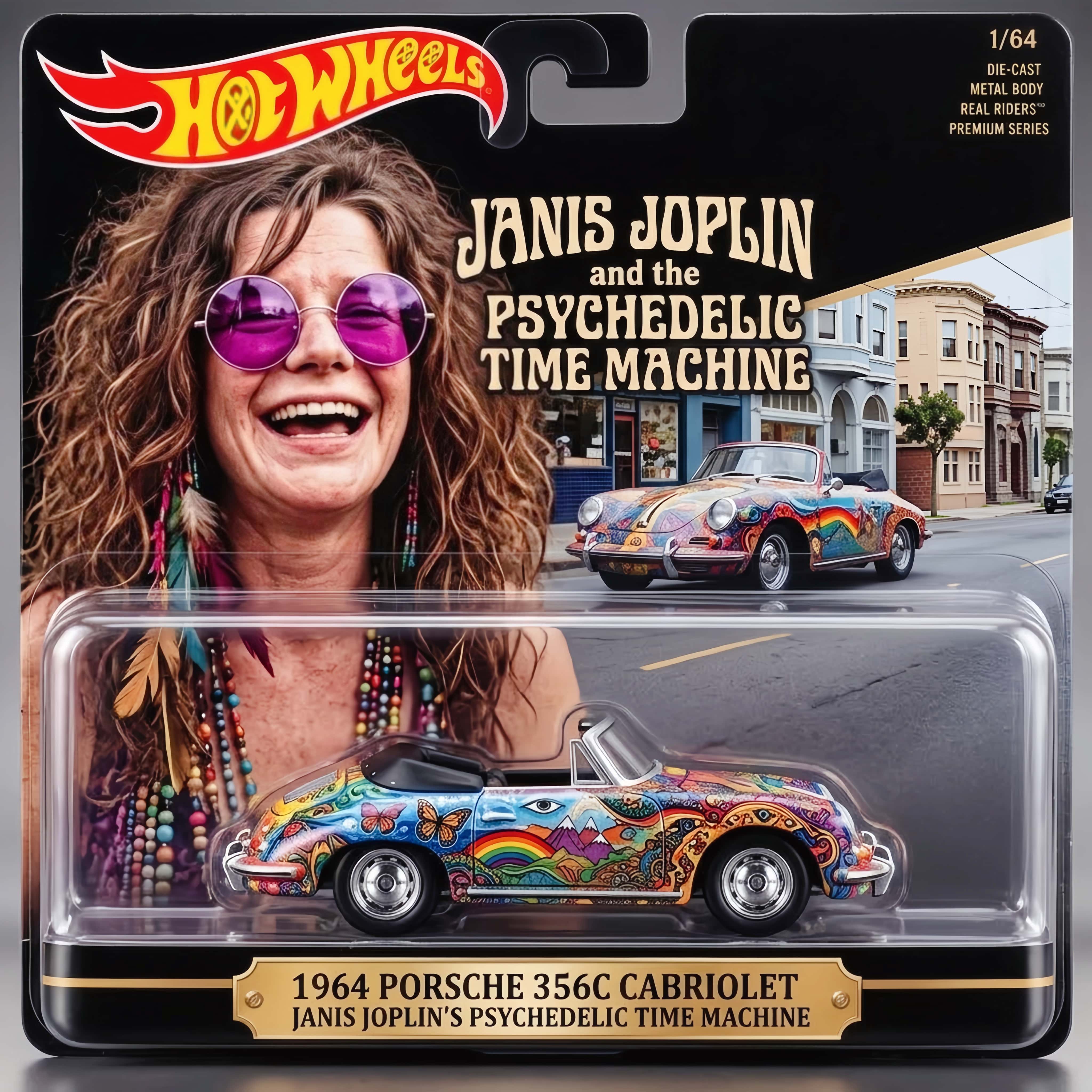Hot Wheels Janis Joplin 1964 Porsche 356C Cabriolet Premier Die-Cast Collector Edition
