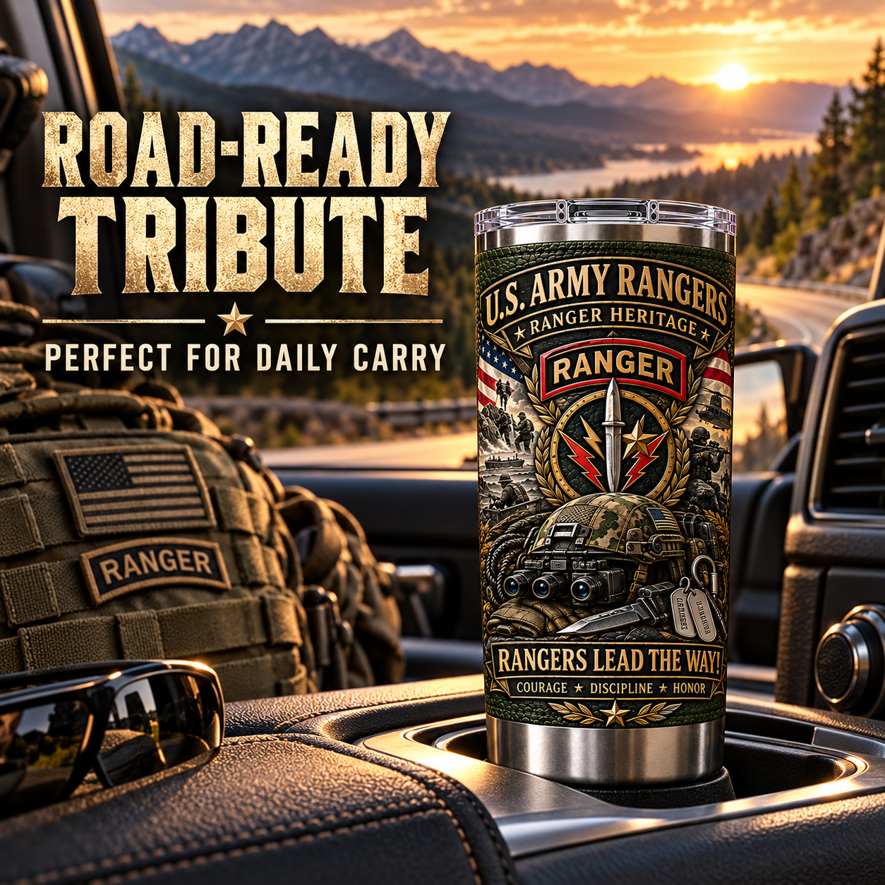 🔥 Limited-Time Offer — U.S. Army Rangers “Rangers Lead the Way!” Heritage Insulated Travel Tumbler