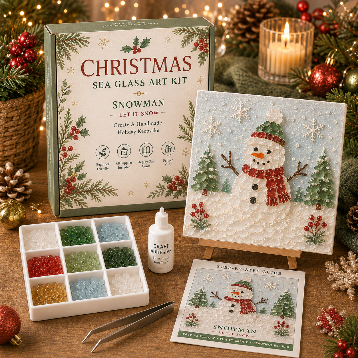 🎄Christmas Sea Glass Art Kit Collection ✨
