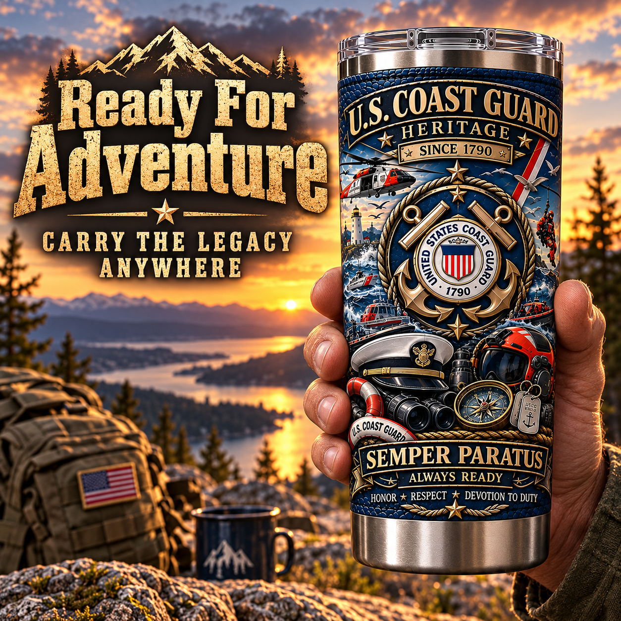 🔥 Limited-Time Offer — U.S. Coast Guard Heritage “Semper Paratus” Insulated Travel Tumbler