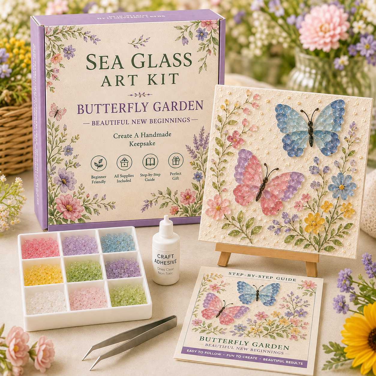 🌸 Bloom & Garden Sea Glass Art Kit Collection 