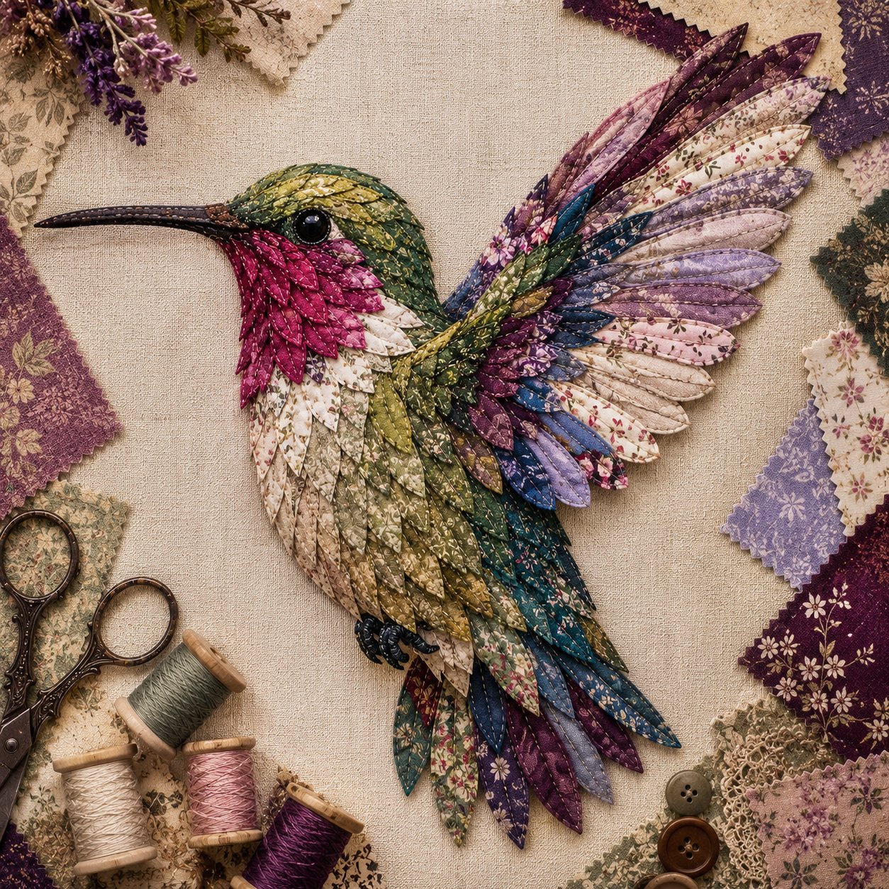 🧵 Beginner Friendly ✨ 3D Patchwork Bird DIY Craft Kit – Create a Layered Fabric Bird Worth Displaying