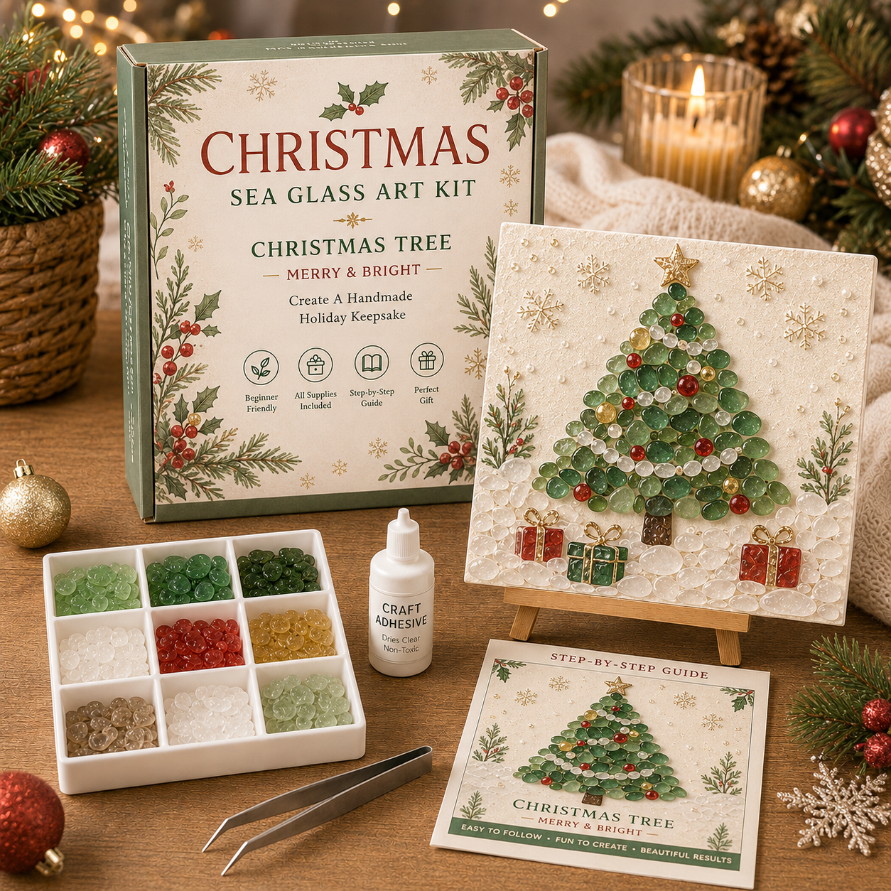🎄Christmas Sea Glass Art Kit Collection ✨