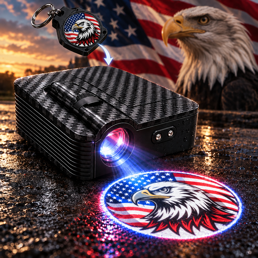 Carbon Fiber Car Door Welcome Light, HD Logo Projection Ghost Shadow Lamp, Universal Wireless Magnetic LED Courtesy Light for Car Door