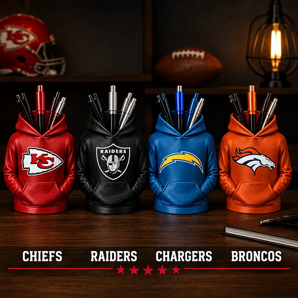 3D Printed Football Hoodie Pen Holder | Team Desk Organizer - MySpotifyGlass