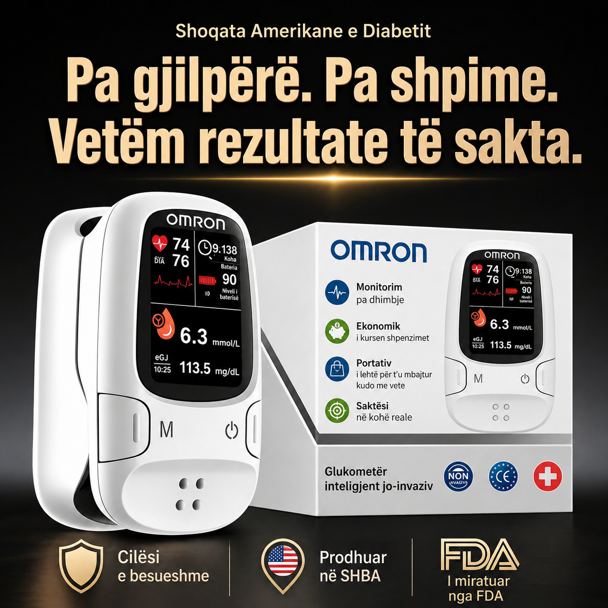 Omron™ prezanton një glukometër të ri inteligjent, jo-invaziv 🔥Prodhuar në SHBA🔥
