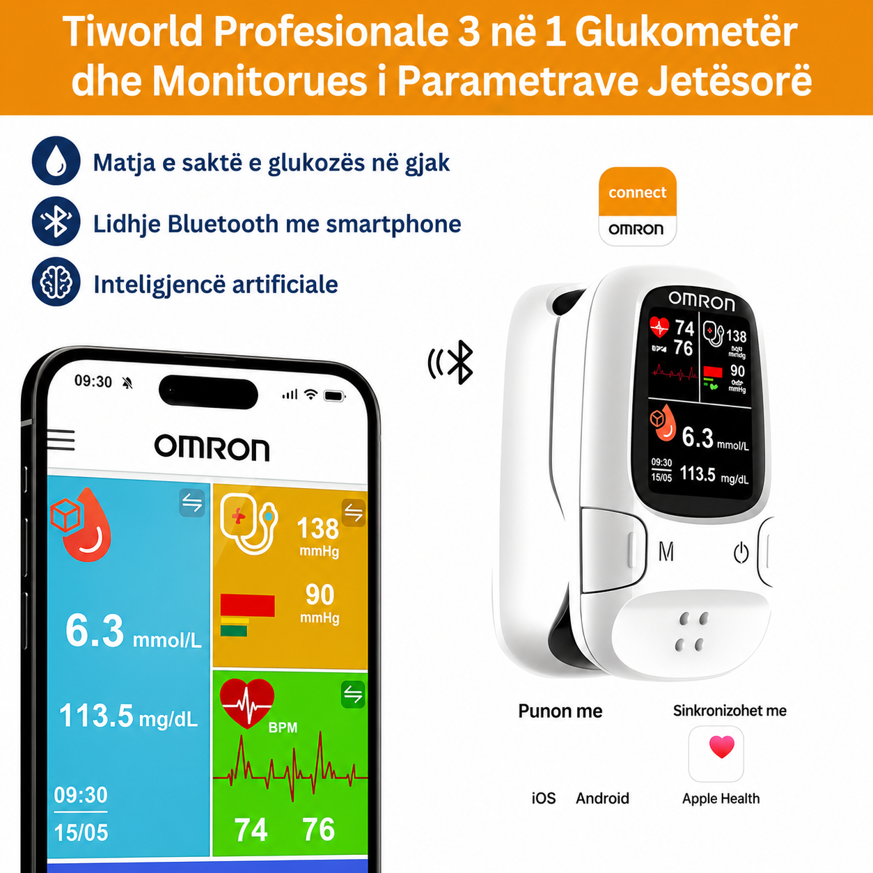 Omron™ prezanton një glukometër të ri inteligjent, jo-invaziv 🔥Prodhuar në SHBA🔥