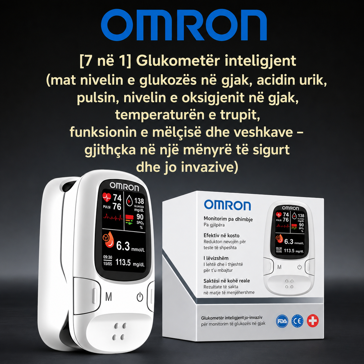 Omron™ prezanton një glukometër të ri inteligjent, jo-invaziv 🔥Prodhuar në SHBA🔥