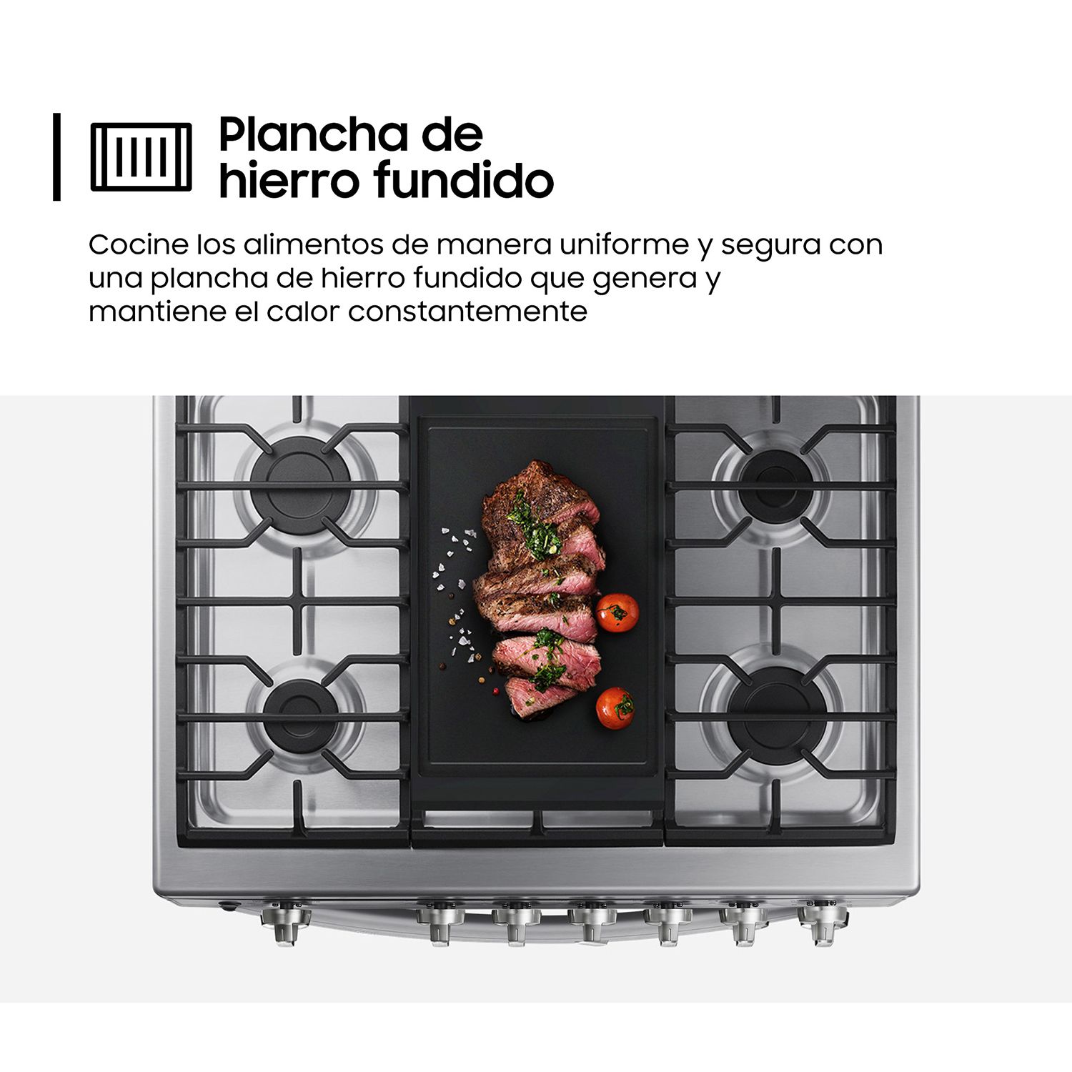 Cocina a Gas , 5 hornillas Mirror Look