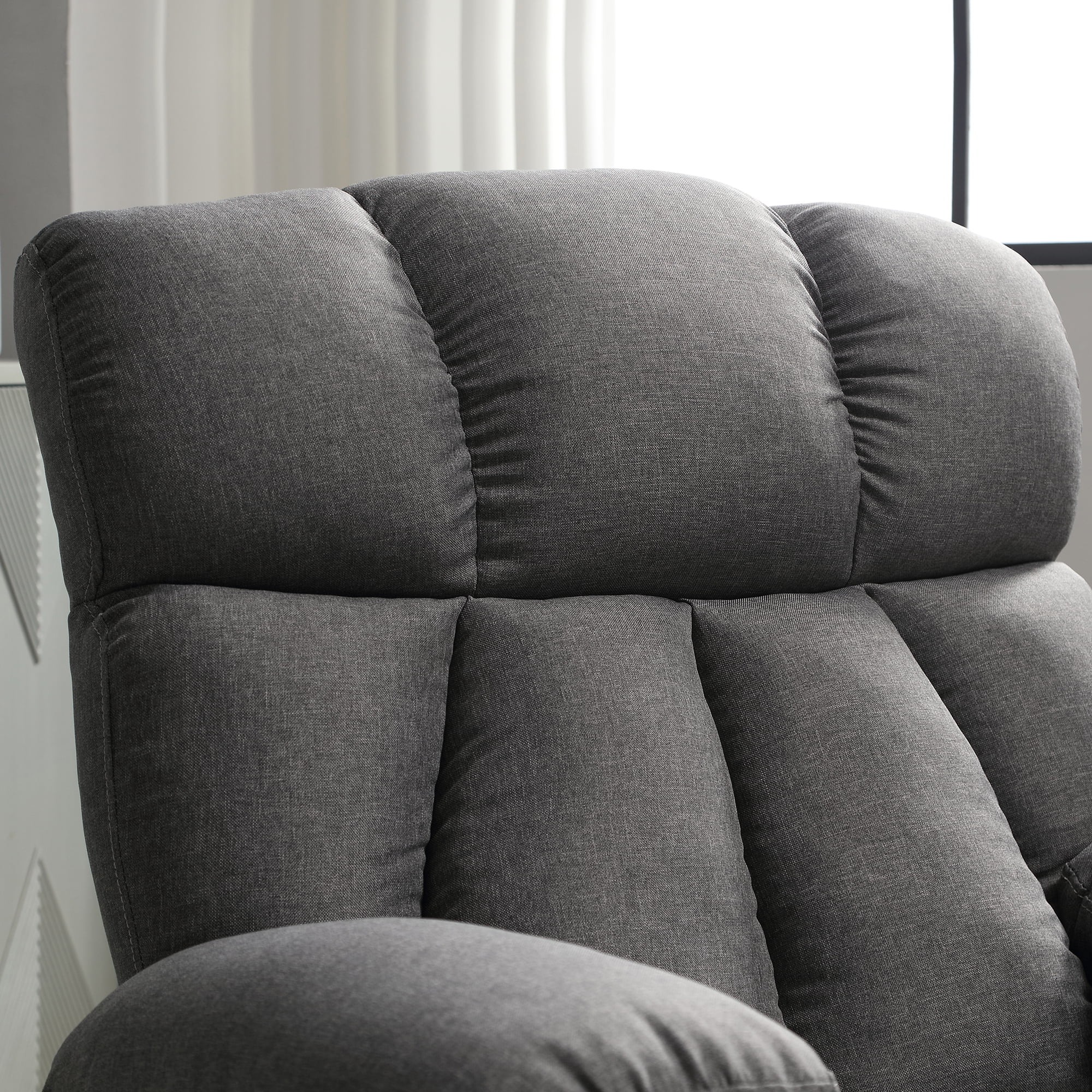 Sillón reclinable manual con terapia de calor y función de masaje, sillón de masaje con mecanismo reclinable de alta resistencia