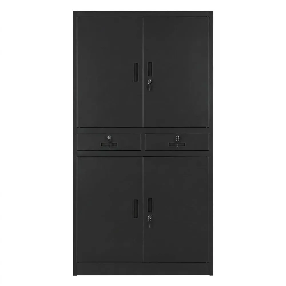 Armario Archivador de Acero con Cerradura de Seguridad y Estantes Ajustables-Villanestchic