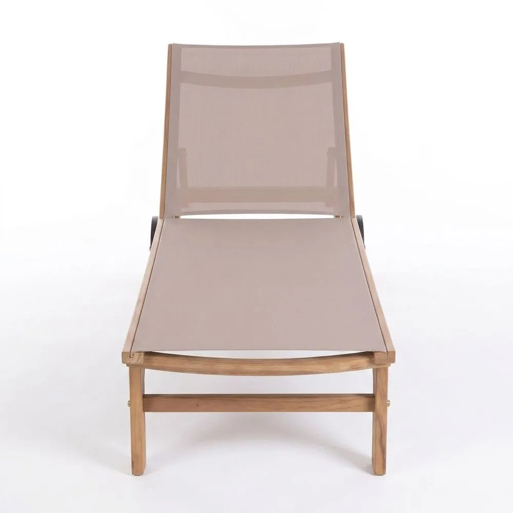 Tumbona de Jardín Reclinable de Madera con Ruedas 200x65 cm-Villanestchic