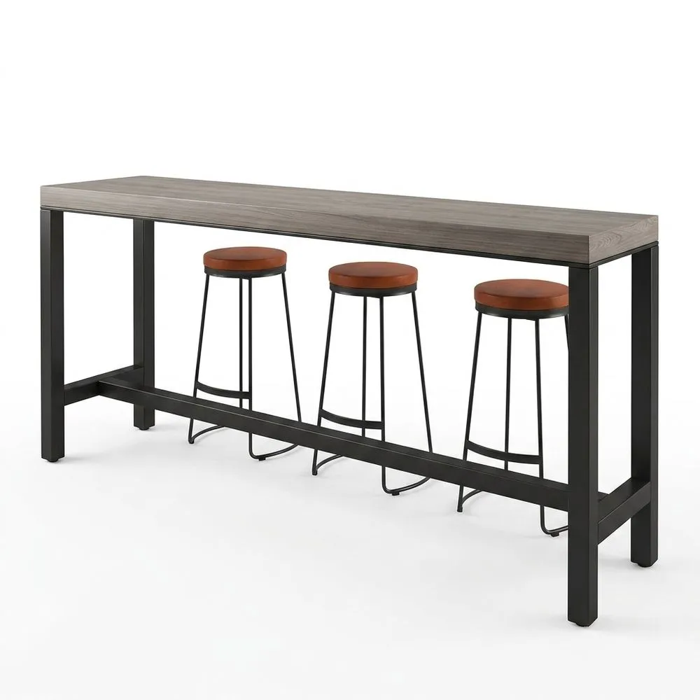 Mesa Alta de Cocina para Desayuno y Comedor (Color Roble, 120 cm)-Villanestchic